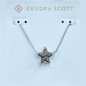 NWT Kendra Scott Silver Star Drusy Necklace